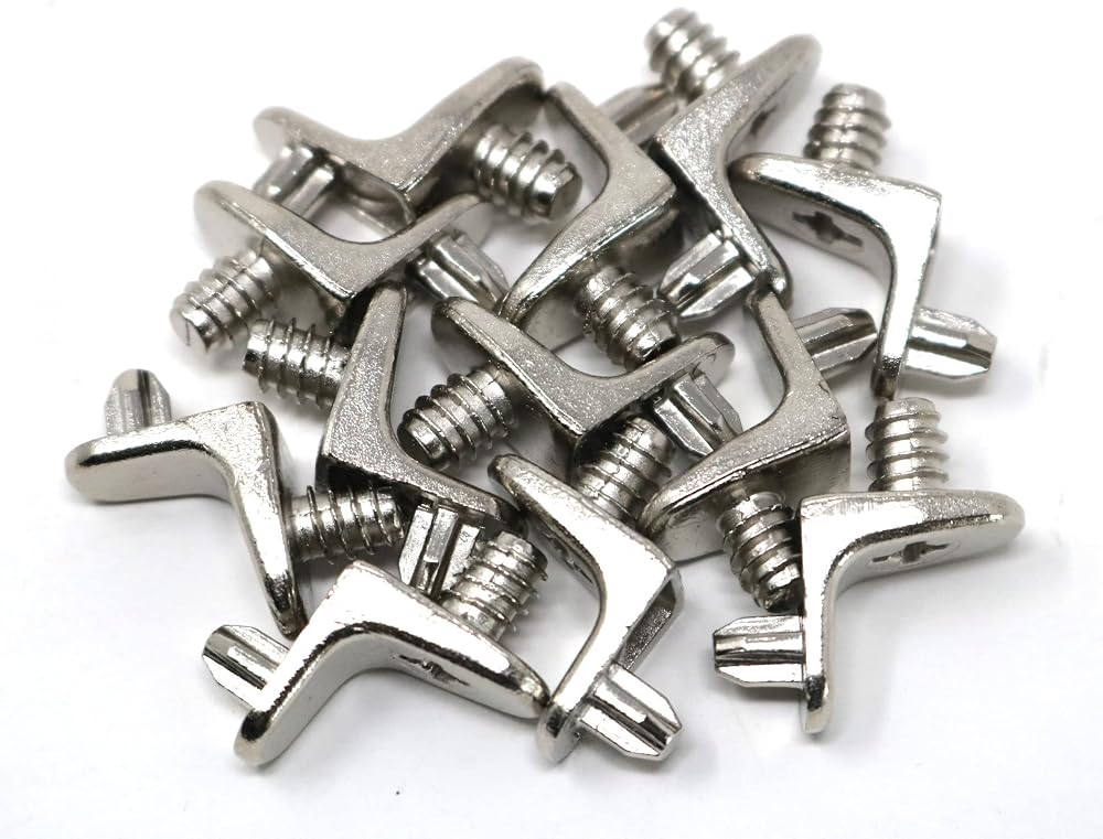 fiXte 12x Wooden Shelf Support Pins Studs 5mm Zinc Alloy Nickel Plated DIY