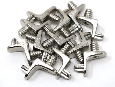 fiXte 12x Wooden Shelf Support Pins Studs 5mm Zinc Alloy Nickel Plated DIY