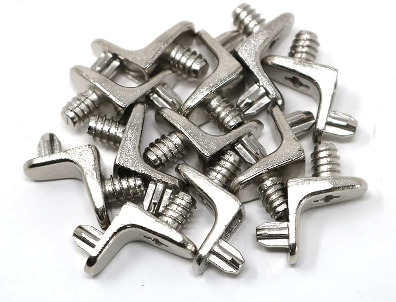 fiXte 12x Wooden Shelf Support Pins Studs 5mm Zinc Alloy Nickel Plated DIY