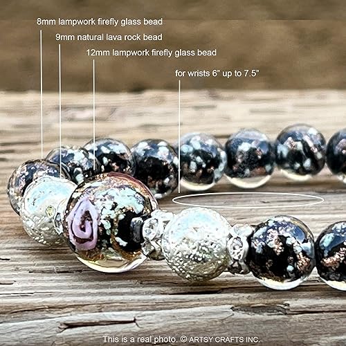 ARTSY Crafts Glow in the Dark Firefly Beads Bracelet for Women
