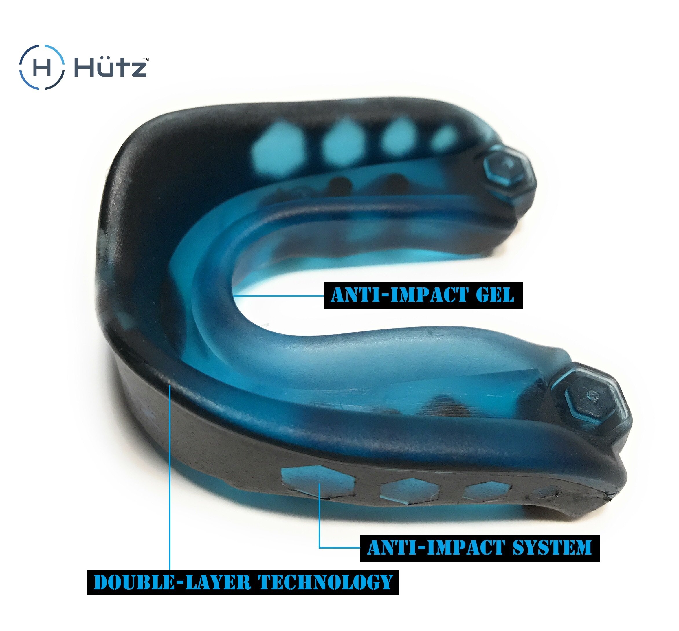 Hütz Adult Mouth Guard for Sports + Free case! Anatomically Designed