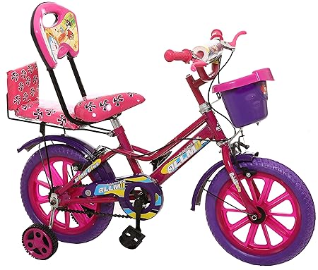 Ollmii Unisex Kids Cycle 14 inches (Purple & Pink) for 3 to 5 Years.