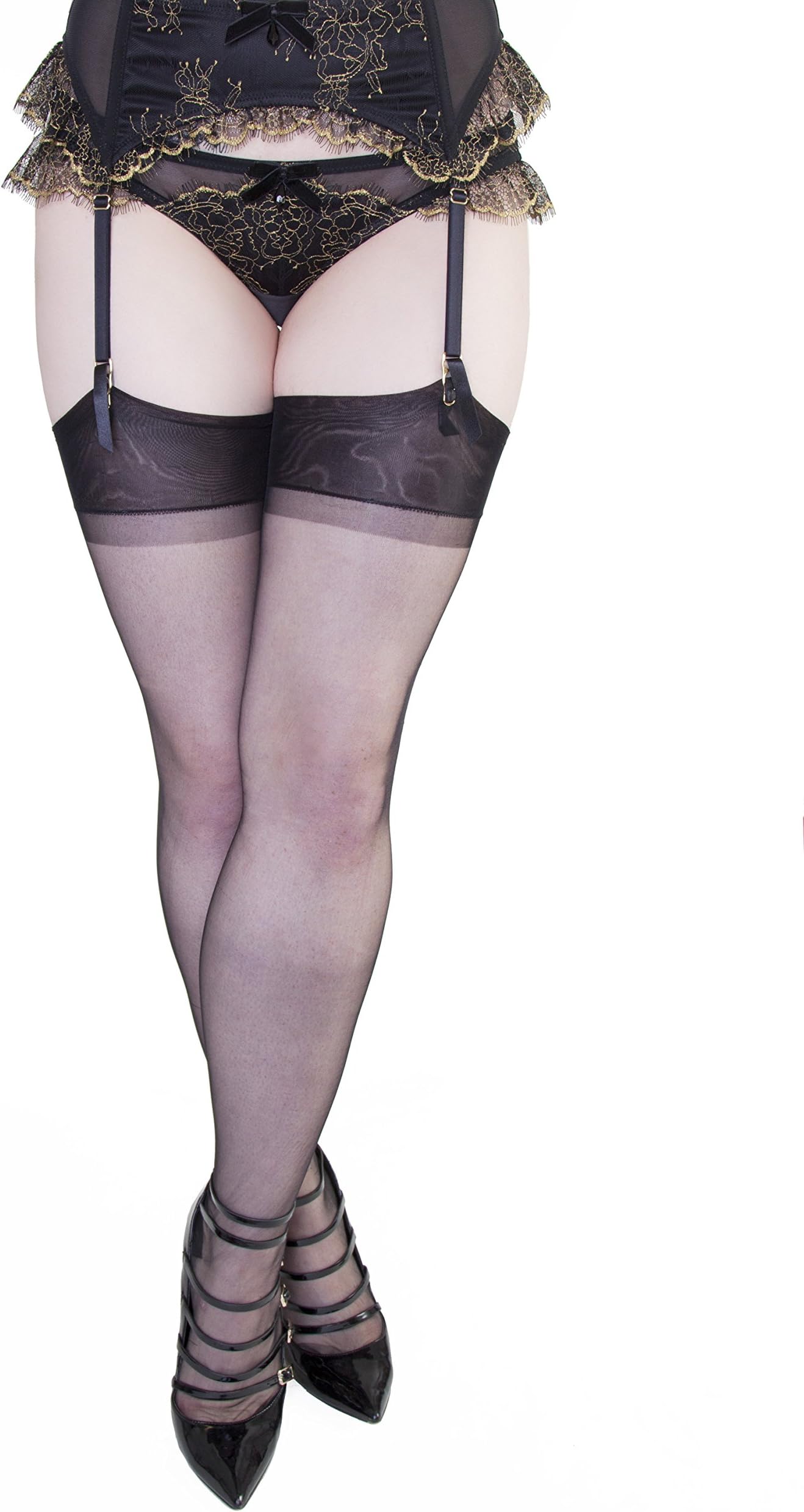 Bettie Page Lingerie Womens Ladies Hosiery RHT Stockings Pantyhose Black