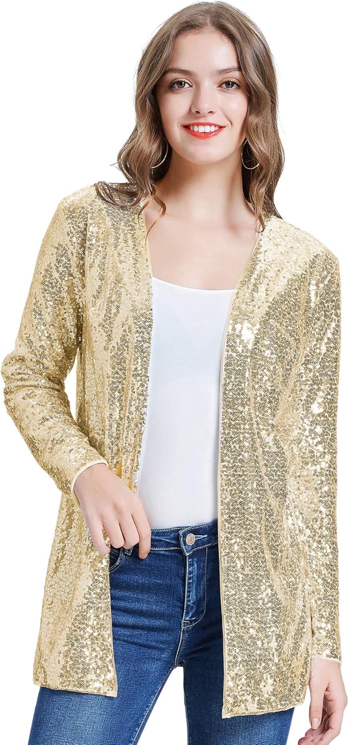 rose gold sequin cardigan