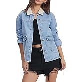 Kedera Women's Denim Jacket Casual Jean Jacket Long Sleeve Spring Shacket Barn Coat with Pockets