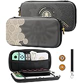 GLDRAM Theme for Zelda Carrying Case Compatible with Nintendo Switch & OLED, Portable Switch Accessories with Protective Travel Bag, 2 Thumb Grip Caps & Hand Strap for Tears of the Kingdom