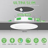 ALUSSO LED Slim Downlights 4W 6W 8W Dimmable 3CCT IP44 White 10 Pack view 2