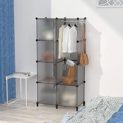 Amazon Simpdiy クローゼッ ワードローブ 衣類収納 収納ラック棚 組み立て簡単 洋服収納棚 整理棚 扉付き 衣類ケース Diy大容量 洋服タンス 収納ボックス 衣類 衣柜 Closet Wardrobe 衣装棚 服入れ 服ラック 防塵 防水 防カビ 耐荷重収納家具 幅70 奥行35 高さ140cm 8