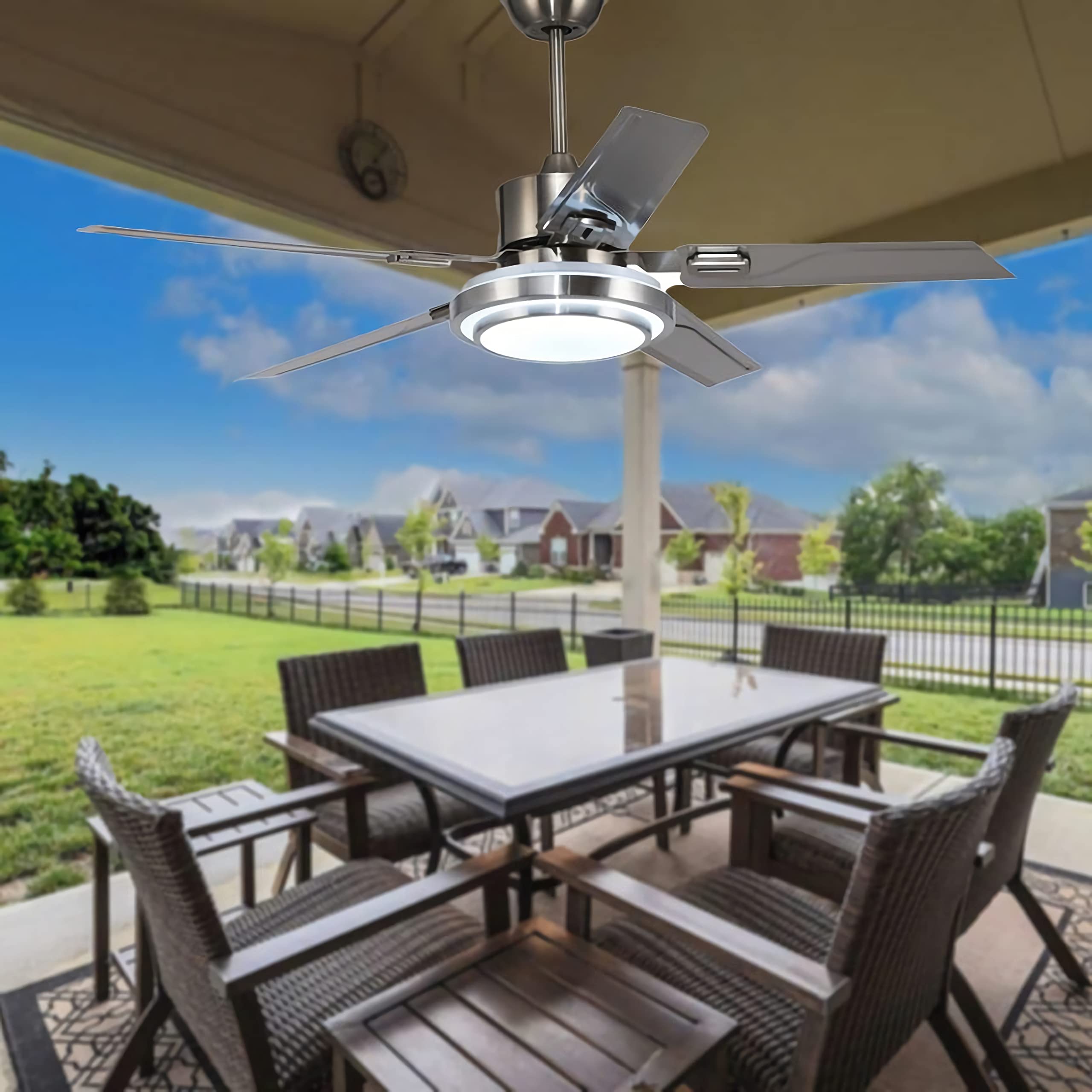 YOYWE Reversible Ceiling Fan, Remote Control Patio