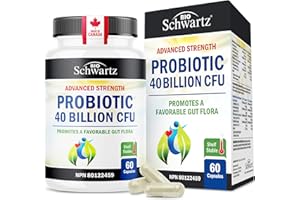 Probiotic 40 Billion CFU - Synbiotics Gut Health - Proudly Canadian Made - Bloating Relief & Digestive Health Support - Guara