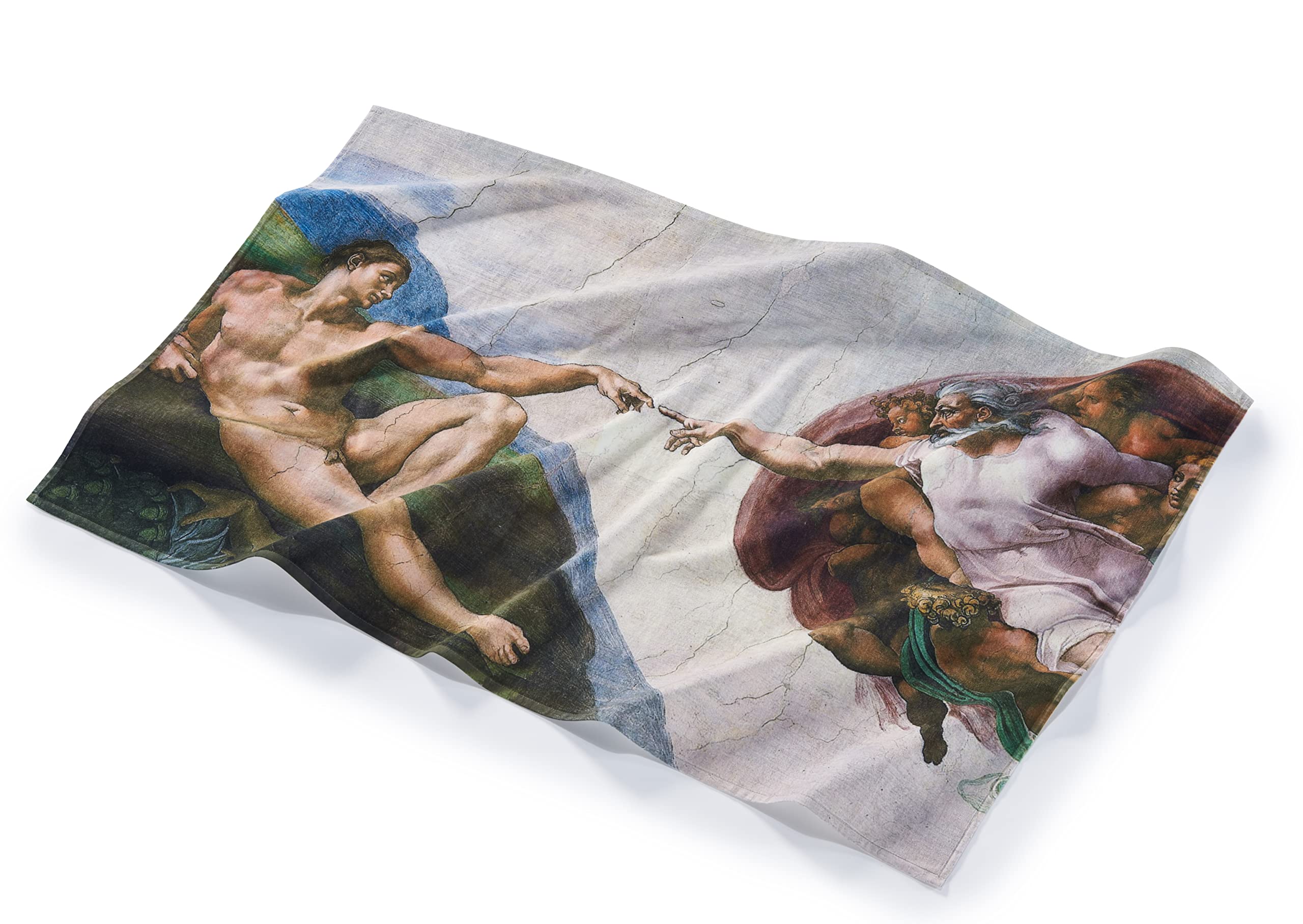 Musearta BT-BM-TA-V424212 Unisex Beach Towel with The Creation of Adam by Artist Michelangelo Buonarroti Made of Cotton 108 x 180 cm