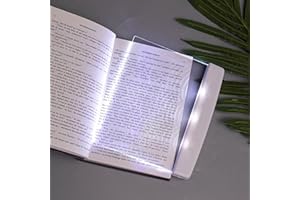 Juesi Flat Book Light Page Book Light for Reading in Bed at Night Clear LED Book Full Page Light Illuminator Panel Plate Lamp Board Wireless (White)