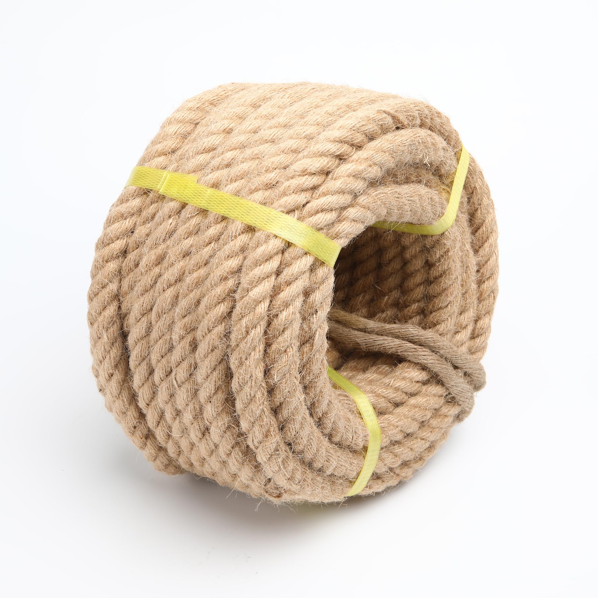 Photo 1 of FYIN-HONG Jute Rope,1 Inch Natural Twisted Manila Hemp Rope for Crafts, Gardening, Climbing, Hammock, Nautical, Tug of War, Railings, Home Decorating?1 inch x50 Feet