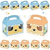 Cartoon Blue Dog Party Candy Bags 16pcs Dog Family Goodie Gift Boxes for Blue Puppy Theme Birthday Party Supplies