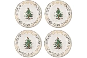 Spode Christmas Tree Gold Salad Plate, Set of 4