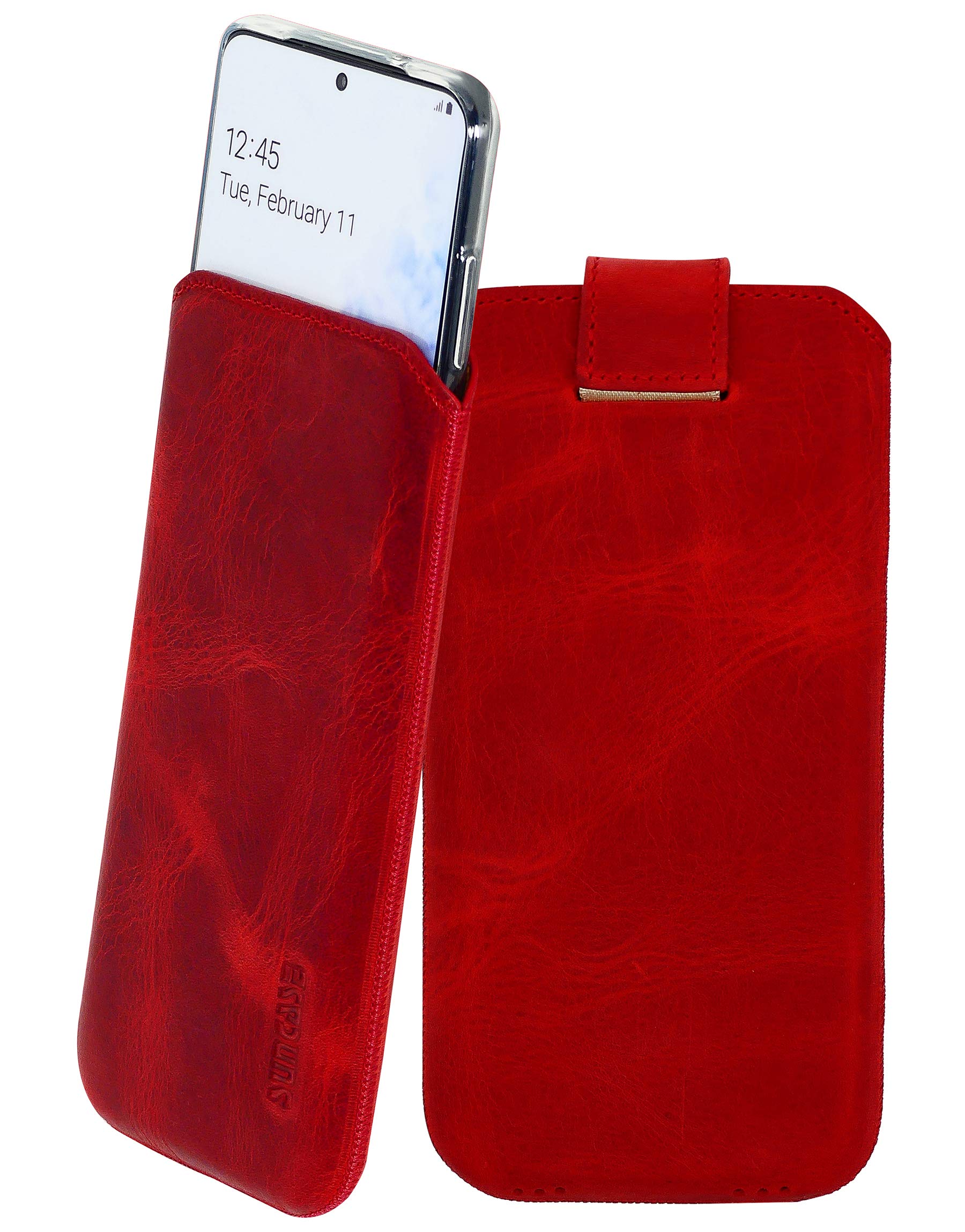 Suncase case compatible with Samsung Galaxy S20 with ADDITIONAL cover/shell/bumper/silicone *tab with pull-out function* mobile phone case leather case protective case in antique red