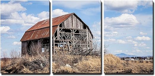 Amazon Com Wall26 3 Piece Canvas Wall Art Old Abandoned Rusty