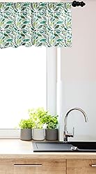 Ambesonne Leaves Window Valance, Various Type Green