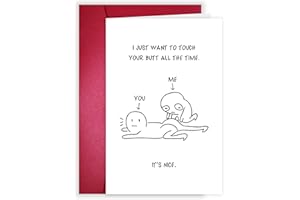 JOUKFUN Naughty Touch Your Butt Love Card, Cheeky Anniversary Card for Him Her, Romantic Valentine's Day Card