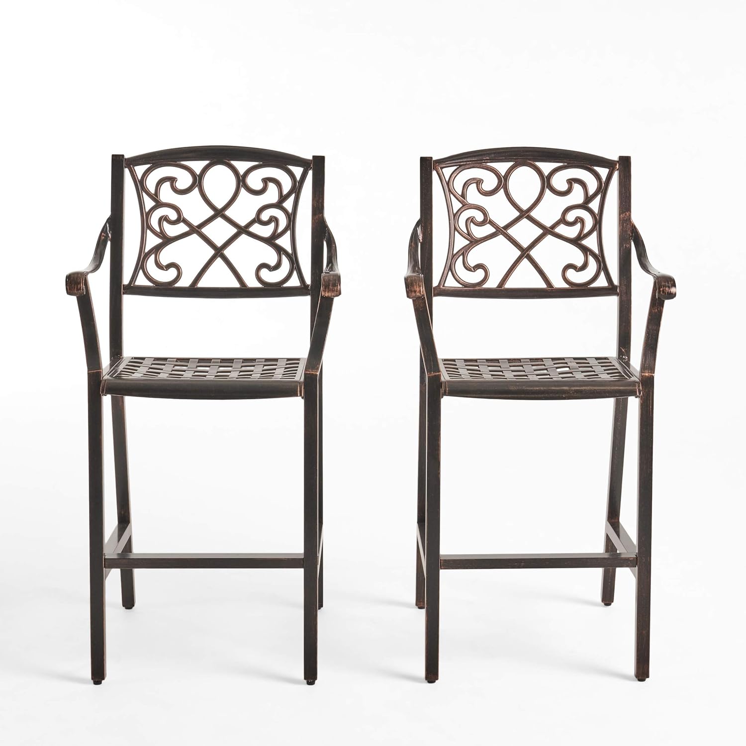 Christopher Knight Home 308839 Irene Outdoor 28" Aluminum Barstool (Set of 2), Copper Finish: Garden & Outdoor