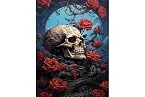 ARTTOPLUS Skull Diamond Art Kit for Adults-Skull 5D Diamond Painting for Adults,Skeleton Diamond Art Painting for Home Leisure and Wall Decoration(12x16inch)