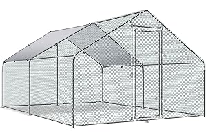 Betterhood Large Metal Chicken Coop Upgrade Tri-Supporting Wire Mesh Chicken Run,Chicken Pen with Water-Resident and Anti-UV Cover,Duck Rabbit House Outdoor(10’ W x 13’ L x 6.5’ H)