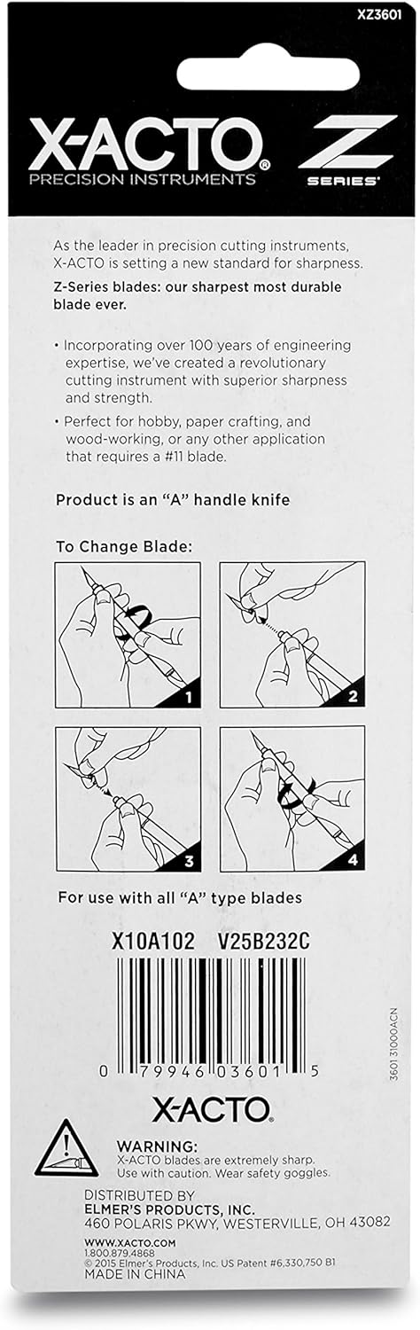 X-Acto #1 Precision Knife | Z-Series, Craft Knife, with Safety Cap, #11 Fine Point Blade, Easy-Change Blade System: Office Products