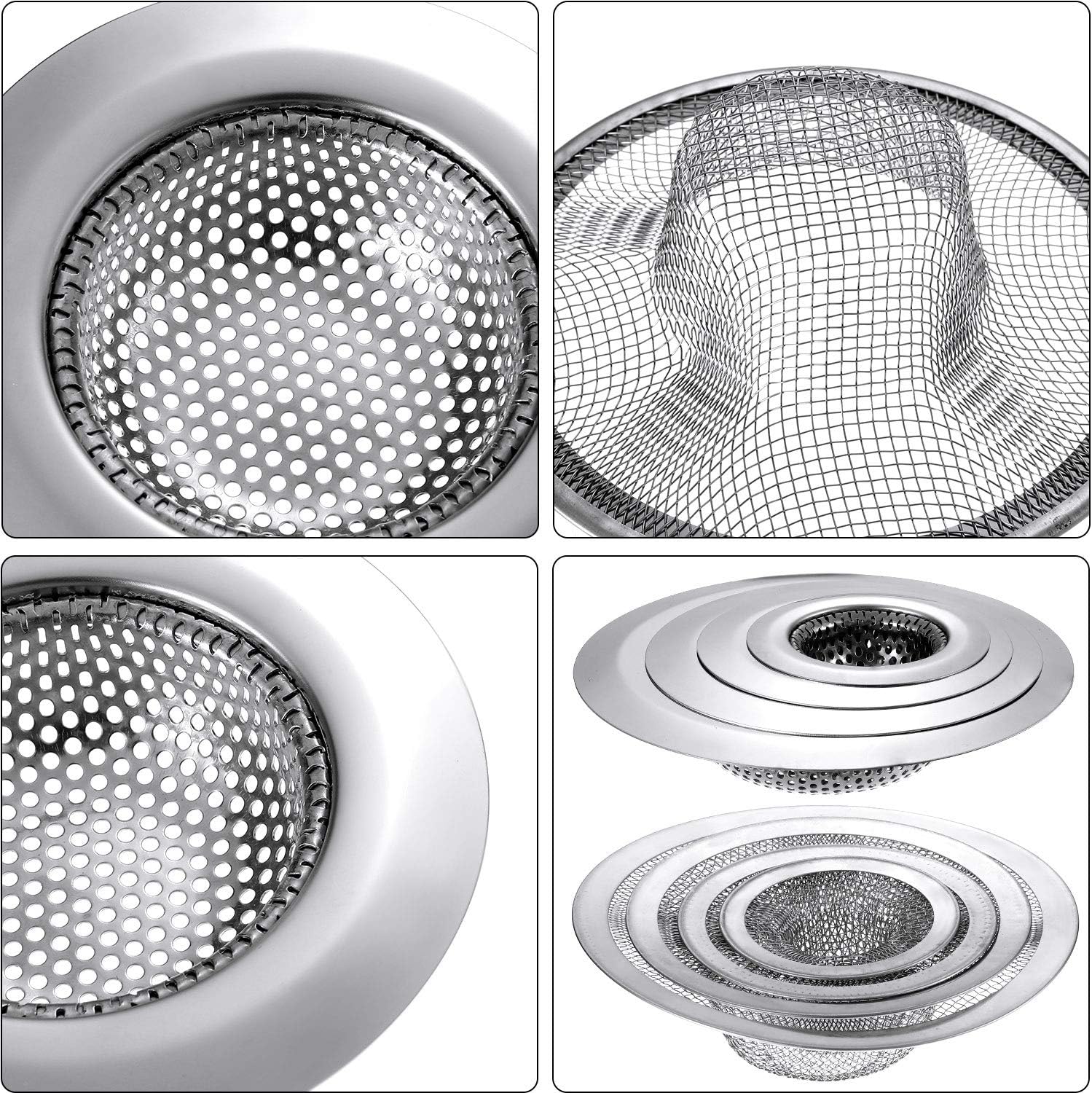 Coarse Mesh and Fine Mesh 8 Pieces Drain Hair Catcher Bathtub Shower