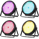 BETOPPER Stage Lighting 120W Par Light RGBW 4-in-1 Stage Lights, DJ Light DMX for Concert and Events,4 Packs