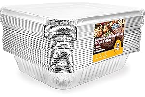 EHOMEA2Z Aluminum Foil Pans With Lids Half Size (10 Pack) 10 Lids and 10 Pans, 9x13 Prepping, Roasting, Food, Storing, Heating, Cooking, Chafers, Catering, Buffet Supplies
