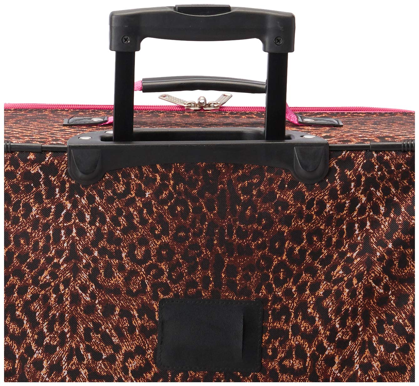 Rockland Vara Fashion Softside Expandable Upright Luggage, PINKLEOPARD, 3-Piece Set (20/22/28)