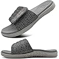 ONCAI Mens Slide Sandals Open Toe Athletic Adjustable Straps Orthotic Plantar Fasciitis Sport Sandals with Soft Comfy Arch Support Footbed Size 7.5-15