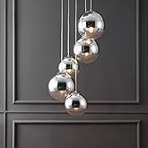 SAFAVIEH Couture Lighting Collection Skylina Chrome 5-Light Adjustable Chandelier (LED Bulbs Included)