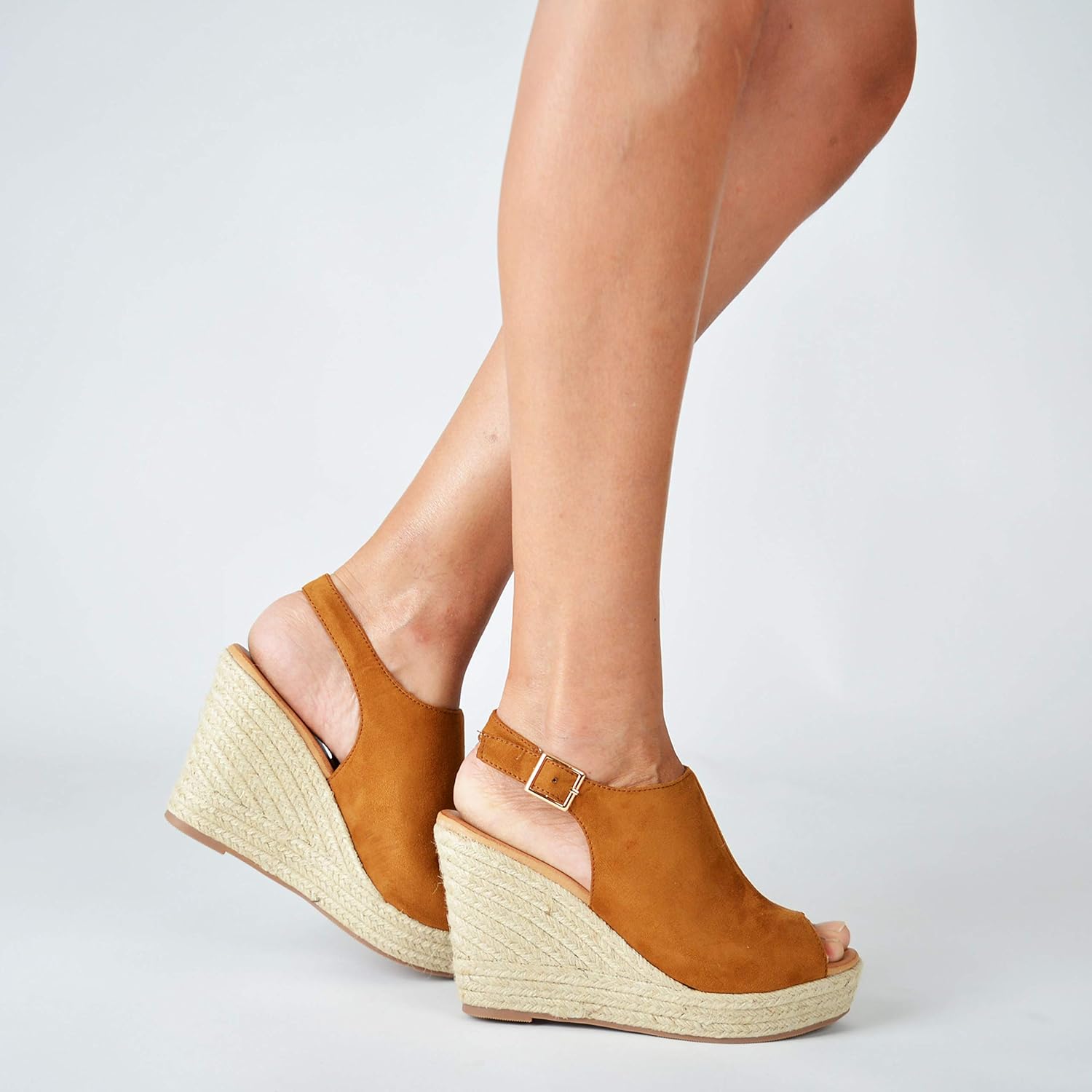 Sandalias plataforma color camel Clearance