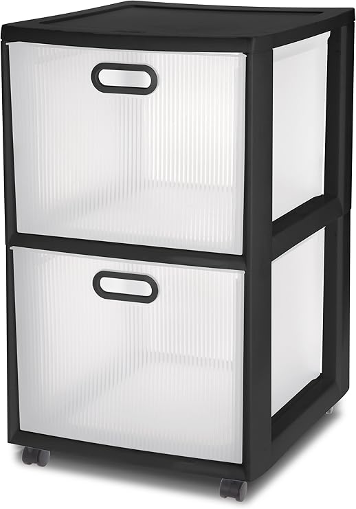 Amazon Com Sterilite 36209002 2 Pack 2 Drawer Ultra Cart With