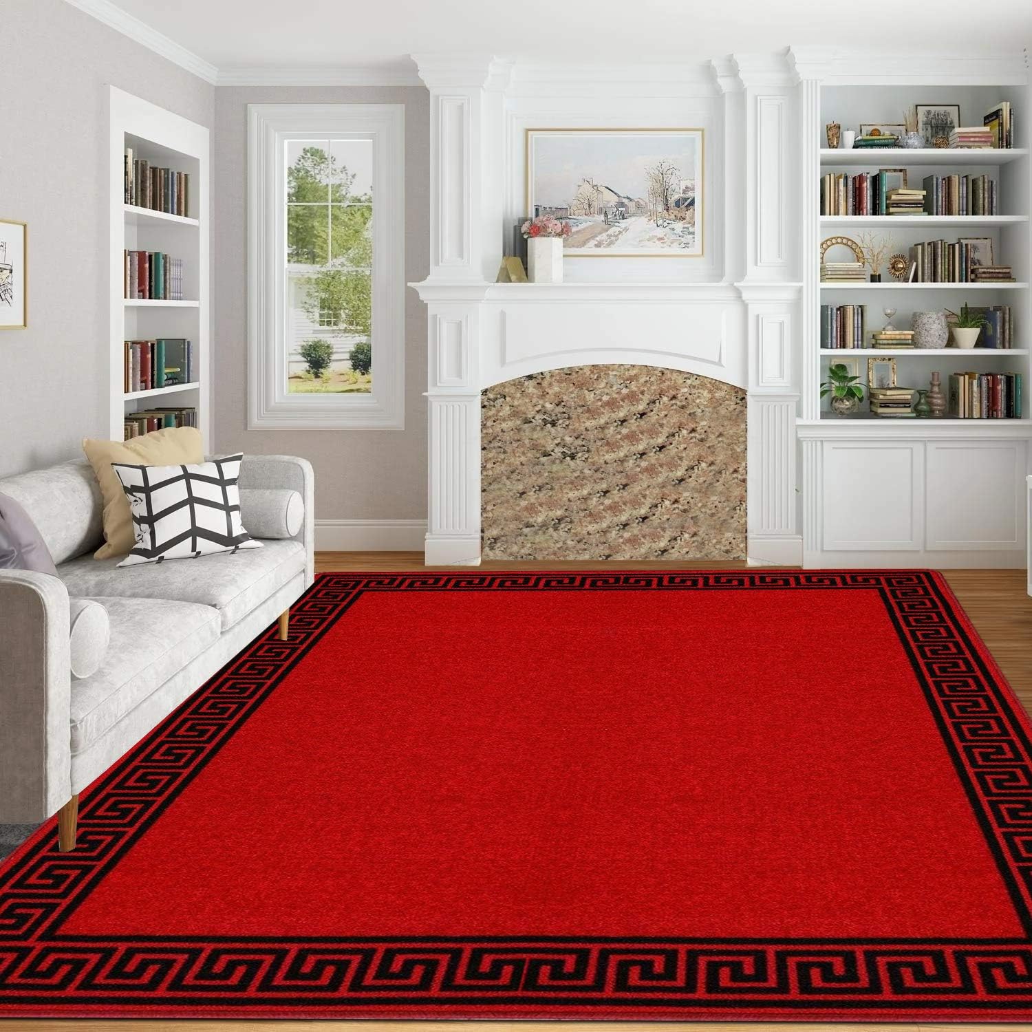 40 X 60 Cm Renoazul Door Mat Non Slip Super Absorbent Heavy Duty Washable Doormats Floor Mats For Kitchen Office Chair Front Door Matt Indoor Outdoor Greekey Black White