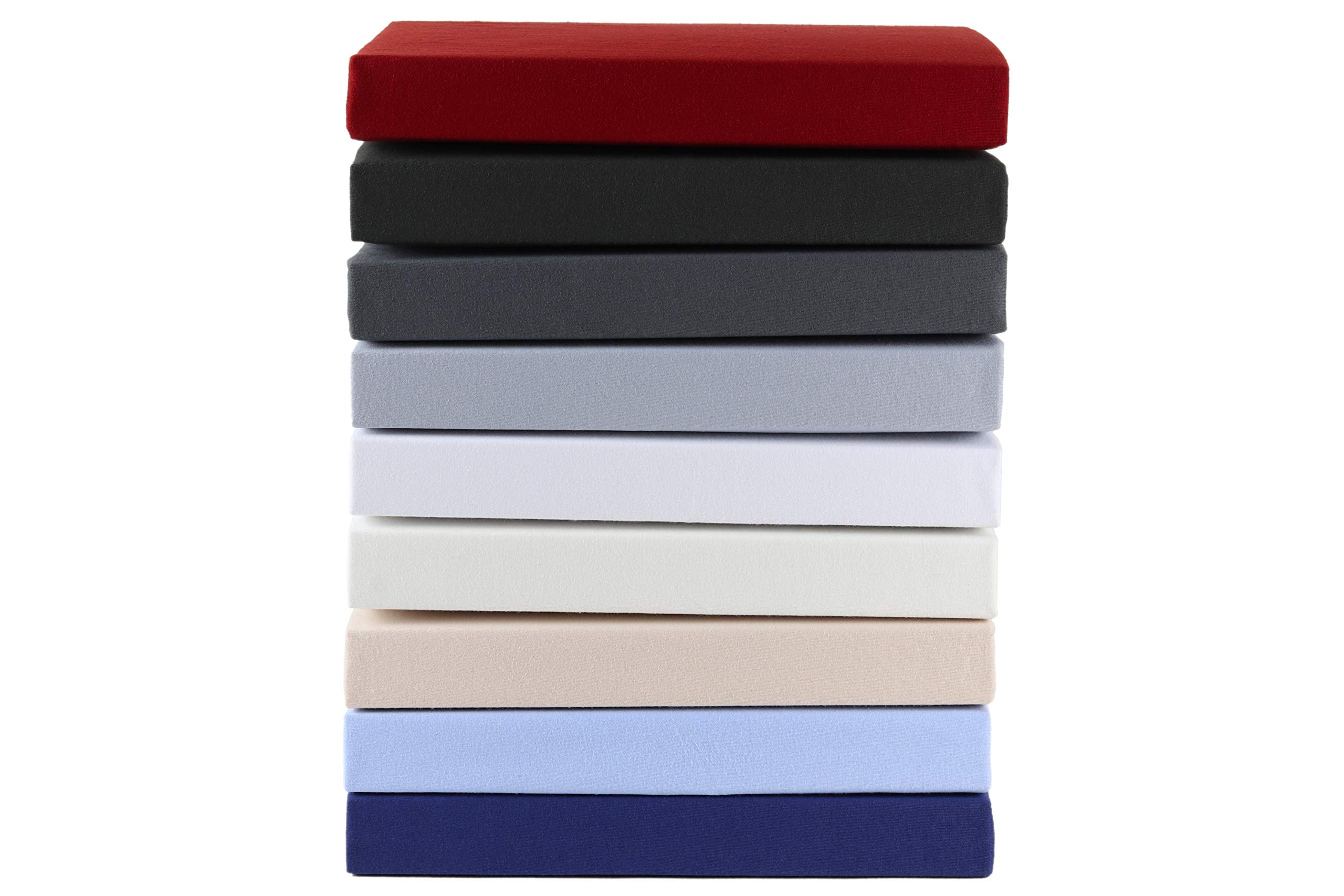 Gerald Wittmann Premium Fitted Sheet 180 x 200 - 200 x 200 cm, 100% Cotton Jersey, Grey