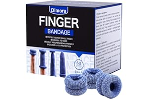 Dimora Finger Cots, Pack of 60 (Medium Size) Finger Protectors, Breathable Bandages for Wound Care, Stretchy Sleeves for Gardening, Fitness and Cargo Handling, Blue