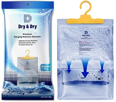 Dry & Dry 40 Pack [Net 14 Oz/Pack] Premium Hanging Moisture Absorbers to Control Excess Moisture for Basements, Closets, Bathrooms, Laundry Rooms. - Ultra Strong Moisture Absorbers