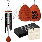 Dog Memorial Gifts for Loss of Dog, 26" Pet Memorial Wind Chimes Remembrance Gift Sympathy Gift, in Memory of Cat, Loss of Pet Gifts (Black)