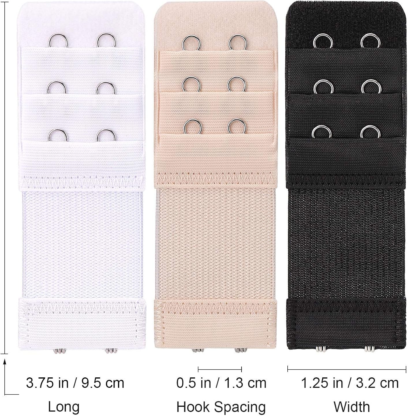 Akstore 6 Pieces Women's Soft Comfortable Elastic Bra Extenders Bra Extension Strap 2 Hook 3 Row Lady's Bra Extender Bra Band (Multicolors) at  Women’s Clothing store