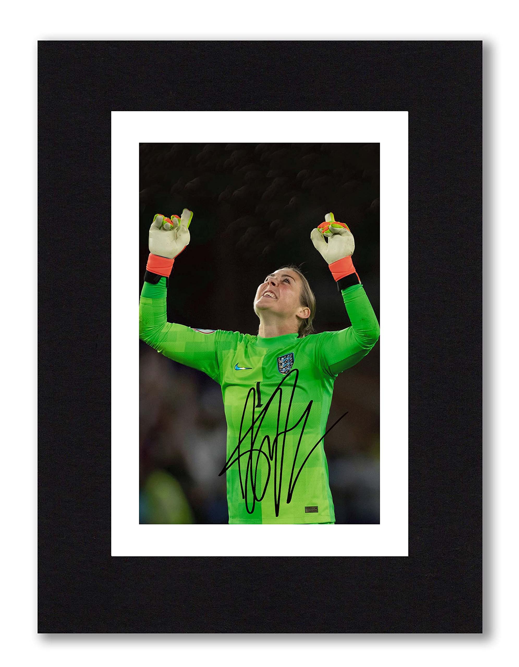 Mary Earps - England Women's Euro 2022 Winners, Lionesses Signed 8 x 6 Inch Mounted Photo Print - Pre Printed Signature - Football Autograph Memorabilia, Ready To Be Framed