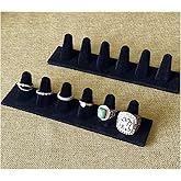 Black Velvet Ring Display, Ring Holder Display for Jewelry Stand, Ring Displays for Selling, Jewelry Display Stand and Ring Organizer for Ring Storage, 2 Pcs