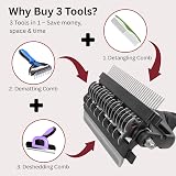 FurCare 3-in-1 Deshedding Dematting Detangling Pet Tool Pink Cat Dog Grooming view 3
