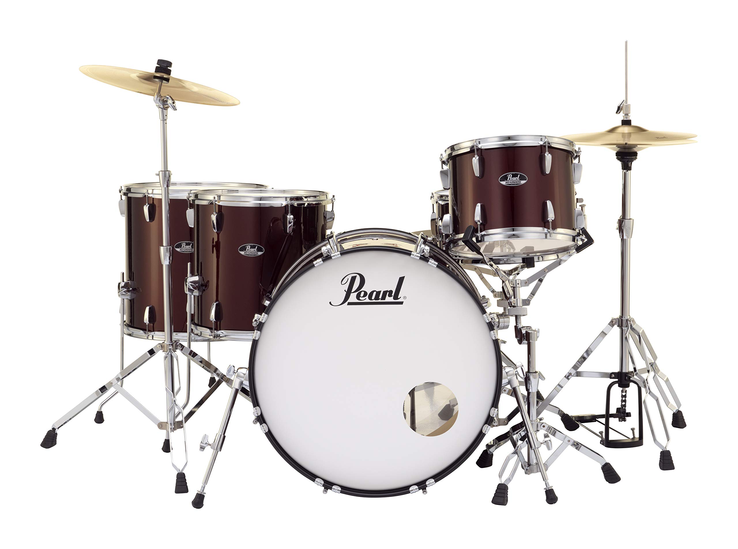 Photo 1 of Pearl Roadshow Drum Set 5-Piece Complete Kit with Cymbals and Stands, Wine Red (RS525WFC/C91)