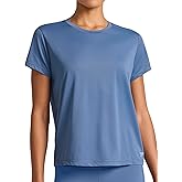 Reebok Women's Weightless Short Sleeve Mesh Crewneck T-Shirt, Standard Fit, Stretch Poly Fabric