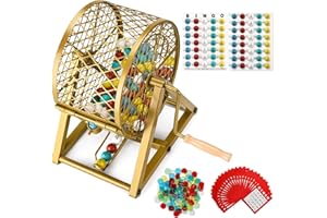 GADFISH Bingo Game Set, Bingo Sets Adults for Large Group Kids Seniors, 0.78" Bingo Balls with Steel Cage, 30 Cards, Board and Chips for Adults Parties, Game Night, Community