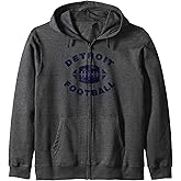 Detroit Vintage Football Sports Design Zip Hoodie