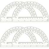 Plastic Protractor,4 Pack Math Protractors Clear 180 Degrees,Transparent Protractor for Geometry(6 Inch)