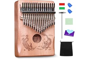 Lydesy Kalimba 17 Keys Thumb Piano Solid Wood Mbira Finger Piano for Beginners with Tuning Hammer, Study Guide, Storage Bag - Gift for Adults & Kids